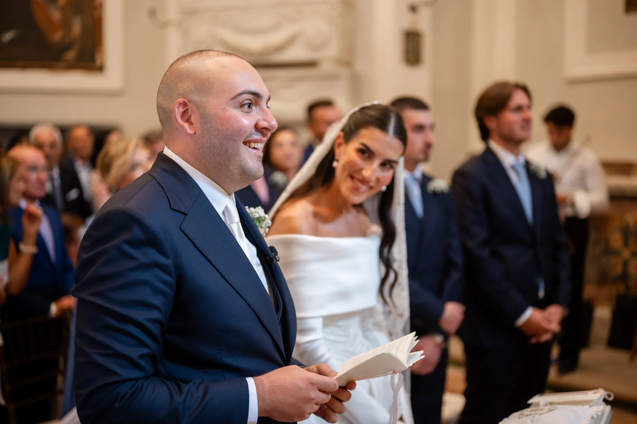 Il sorriso di Giuseppe durante la cerimonia